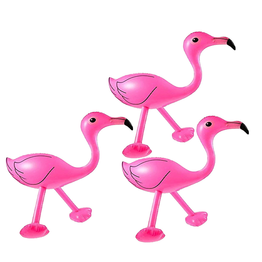 Kids Outdoor Water Play - 3Pcs Inflatable Flamingo Pool Float Safe