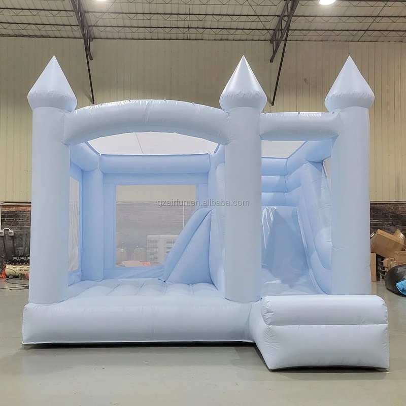 Kids Outdoor House With Slide - White Bouncy Castle Wedding Indoor Outdoor