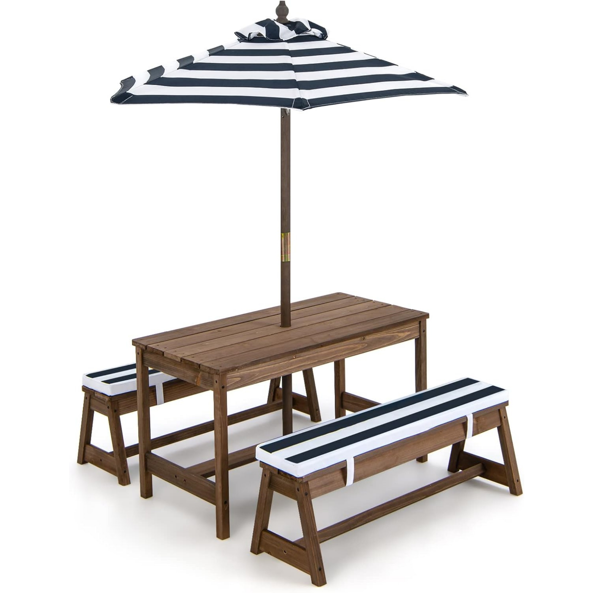 Kids Picnic Table with Umbrell - Kids Outdoor Bench With Umbrella 评论和价格