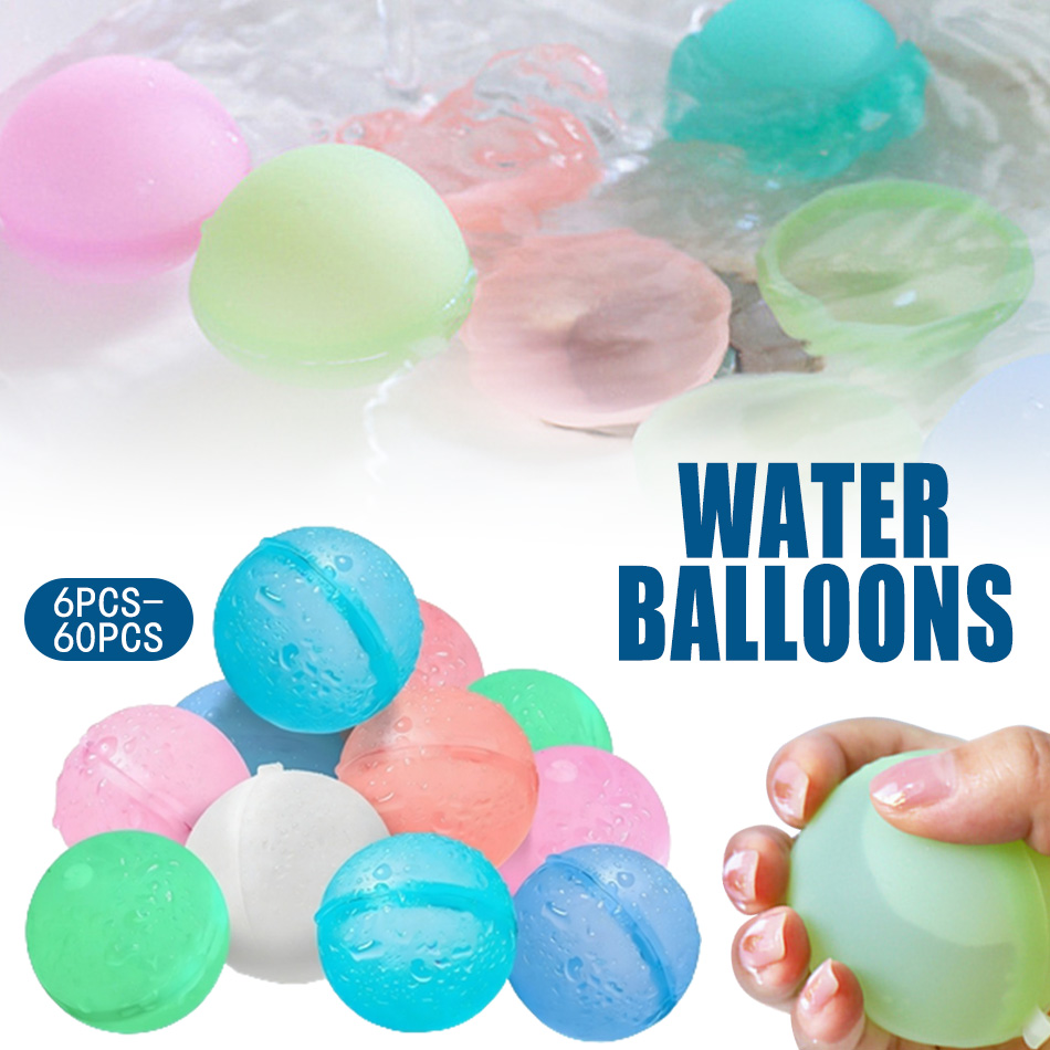 6-60P New Reusable Water Ballo - Kids Outdoor Water Play 评论和价格