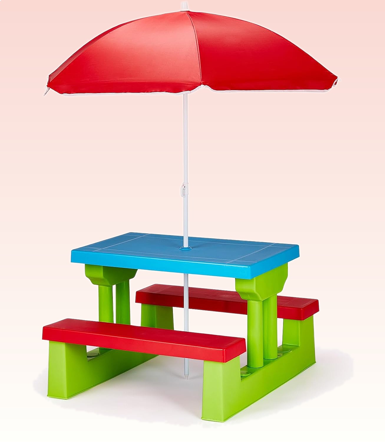 JOYMOR Kids Picnic Table with  - Kids Outdoor Bench With Umbrella 评论和价格