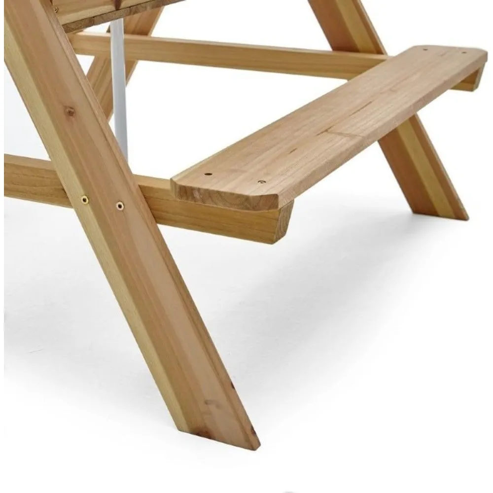 Wooden Kids Picnic Table Outdo - Kids Outdoor Bench With Umbrella 评论和价格